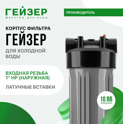 Фото №0 Гейзер корпус 10BB с латунными вставками 50715