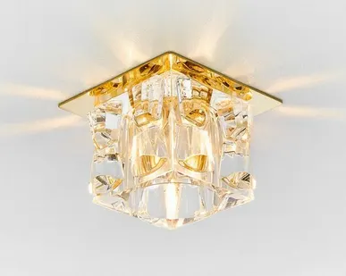 фото Светильник встраиваемый G9 D7350 золото/прозрачный Ambrella