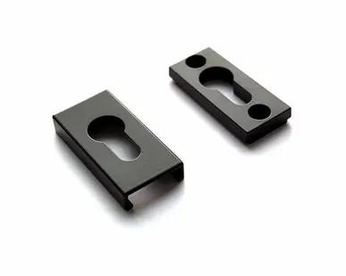 фото Накладка алюминиевая прямоугольная на профильный цилиндр Черный (RAL9005