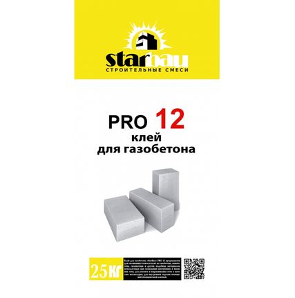 Фото №0 Клей для газобетона pro 12 StarBau 25кг