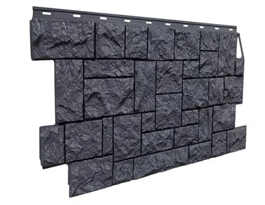 фото Фасадные панели FINEBER КАМЕНЬ ДИКИЙ (Асфальт)