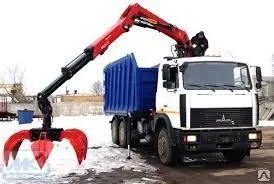 фото Вывоз мусора автомобилем с манипулятором, объем кузова 27м3