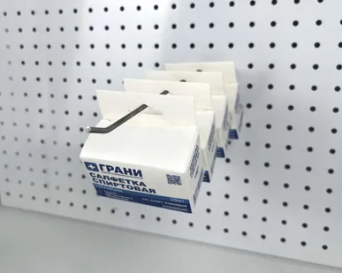 фото Крючок для перфорированной панели одинарный L=250мм d=4мм, шаг 50мм, цинк