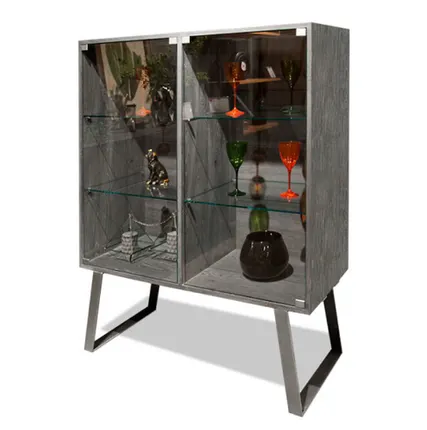 Фото №0 Dillinger Шкаф с витриной 2-х дверный, низкий РВ 104 М черный дуб