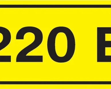 фото Этикетка самоклеящаяся 40х20 мм, символ "220В" YPC10...