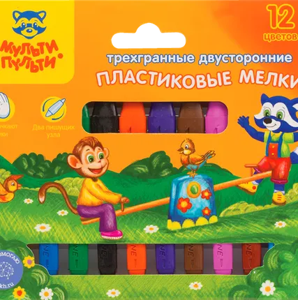 Фото №0 Пластилин со стеком Мульти-пульти Приключения Енота, 12цветов