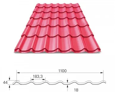 фото Металлочерепица Супермонтеррей 0,5+Премиум Multigloss
