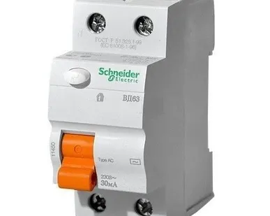 фото Дифференциальный выключатель нагрузки (УЗО) ВД63 2П 25А 30мА Schneider Elec