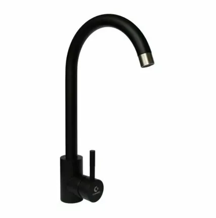 Фото №0 Смеситель для кухни 35 мм на гайке ОС66923 олимп Хром\Черный