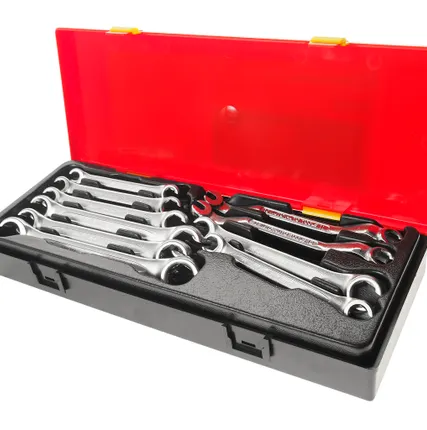 Фото №0 Набор ключей разрезных евро-типа 10 предметов в кейсе JTC