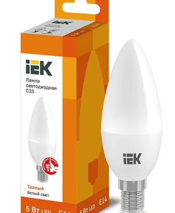 Фото №0 IEK Лампа светодиод. 5/3000/E27/СВ35 свеча на ветру IEK