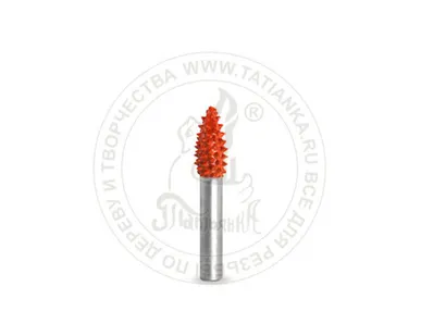 фото 6F38-90 - Пламя, Ø хвостовика 6мм, Ø фрезы X 9,525мм, L фрезы 19,05мм (ex-coarse/оранжевая)