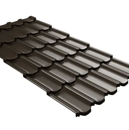 Фото №0 Металлочерепица квинта плюс Grand Line c 3D резом 0,5 Quarzit PRO Matt RR 32 темно-коричневый