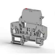 Фото №0 Klemsan Клеммник пружинный с держ. предохр. (5х20, 5х25), откид.картридж, с индикацией 24VAC, на DIN-рейку, 4 мм.кв., (серый);YBK ILD 24 VAC