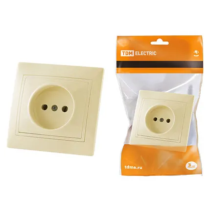 Фото №0 Розетка 10А слоновая кость "Таймыр"