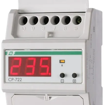Фото №0 Реле контроля напряжения CP-722 (50-450В 75А 4.5мод. монтаж на DIN-рейке)(аналог УЗМ) F&F EA04.009.009