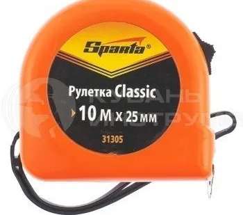 фото Рулетка Classic, 10 м х 25 мм, пластиковый корпус SPARTA 31305