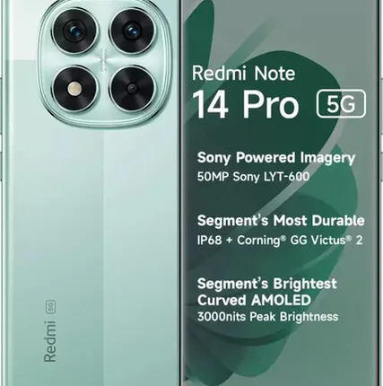 Фото №0 Смартфон Xiaomi Redmi Note 14 Pro 5G 8/256Gb Green NFC EU (Global Version)