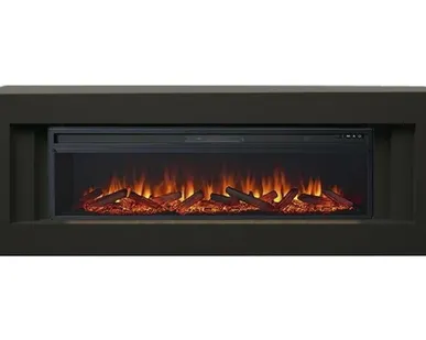 фото Каминокомплект Line под Vision 60 черный + Royal Flame Vision 60 LOG Led