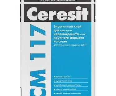фото Клей для любых видов плитки эластичный 
Ceresit CM 117 Ceresit