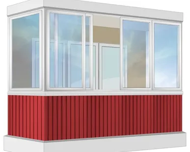 фото Остекление балкона Алюминиевое Provedal 3.2 м П-образное
