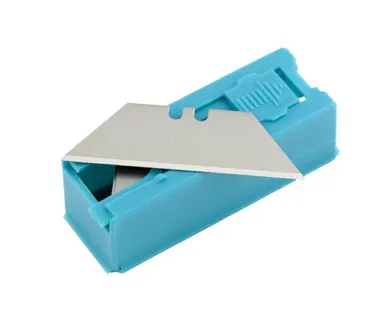 фото Лезвия 19мм, трапециевидные, пластик. пенал, 12шт (79376) (GROSS)