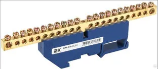 фото Шина N 'ноль' на DIN-изоляторе ШНИ-6х9-22-Д-С IEK