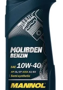 фото Масло моторное "MANNOL Molibden Benzin SAE" (4 л) 10W-40 полусинтетическое