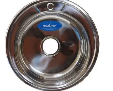 фото Мойка накладная Mixline из нержавеющей стали D 51х51 0,8 18 см с сифоном