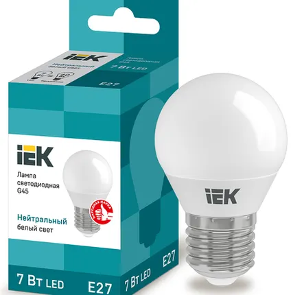 Фото №0 IEK Лампа светодиод. 7/4000/Е27/G45 шар IEK
