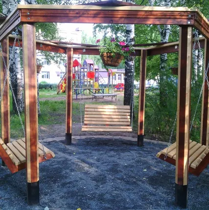Фото №0 Беседка с 3 качелями
