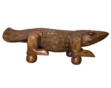 фото Антикварная скамья "Комодский Варан", тиковое дерево CC-BECO