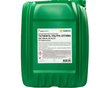 фото Масло моторное полусинтетическое Татнефть Ультра Оптима 10W-40 20 л 10W-40