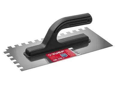 фото Гладилка ЗУБР с пласт. ручкой 130*270мм, 10*10мм.