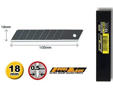 фото Лезвия для ножа 18х100х0,5мм 10шт OLFA Black Max