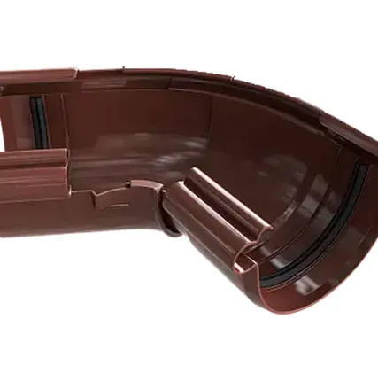 Фото №0 КОРИЧНЕВЫЙ Угол жёлоба 120-145* ПВХ колл. ЭЛИТ 8шт/уп АЛЬТА-ПРОФИЛЬ