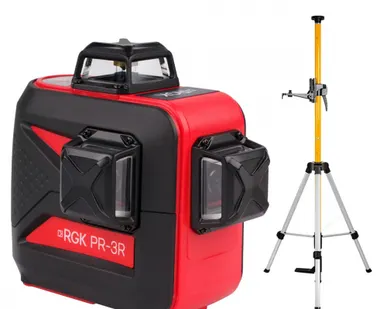 фото Комплект: лазерный уровень RGK PR-3R с калибровкой + штанга-упор RGK CG-2