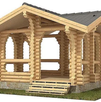 Фото №0 Беседка из оцилиндрованного бревна