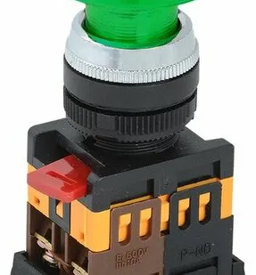 фото Кнопка AELA-22 "Грибок" зелёный d22мм 1з 1р BBG20-A...