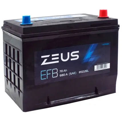 Фото №0 Аккумулятор ZEUS EFB Asia 85D26L 70 Ач о.п.