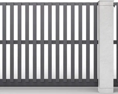 фото Откатные ворота ал-профиль антрацит вертикальные 3000х2000 мм