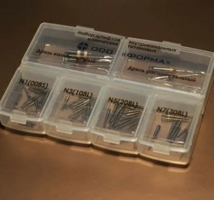 Фото №0 Штифты титан конические набор №1 80шт+8др ASS