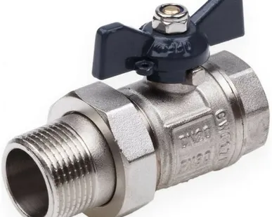 фото Кран шаровой 1/2 дюйма, рукоятка бабочка, прямой, американка, Aqualink 01167