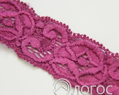 фото Кружево стрейч B-11 25 мм, И, малиновый