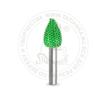 фото 6F12-70 - Пламя, Ø хвостовика 6мм, Ø фрезы X 12,7мм, L фрезы 19,05мм (coarse/зеленая)