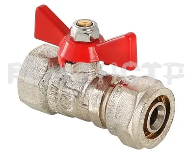 фото Кран шаровый под обжим бабочка 16х1/2' вн. VALTEC (14/224) VT.342.N.1604 П