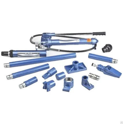 Фото №0 Растяжка гидравлическая, 4 т, набор из 16 предметов, 7 сменных насадок, в м