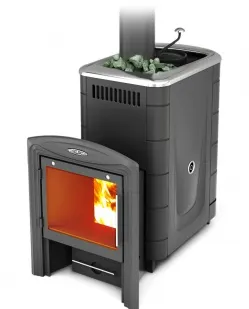 фото Банная печь ТМФ Скоропарка 2017 Inox Витра Б антрацит