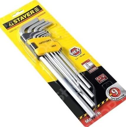 Фото №0 Набор шестигранников STAYER 9 предметов 1.5-10 мм.