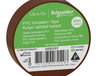 фото Изолента ПВХ 19мм (рул.20м) корич. SchE IMT38207